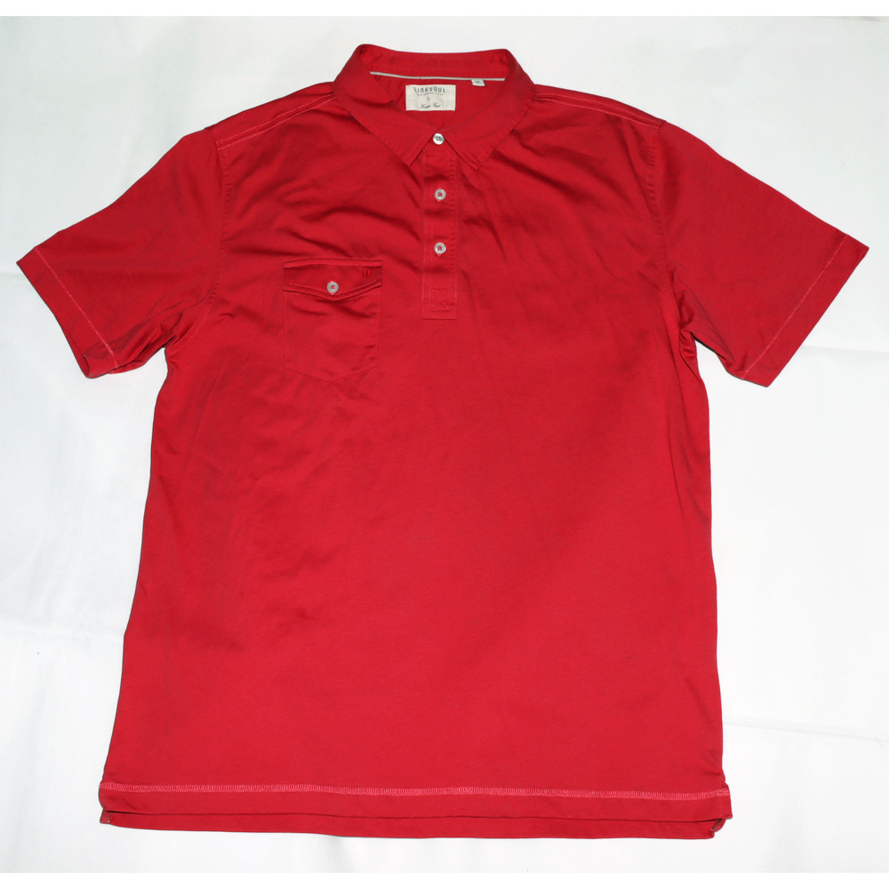 Linksoul Tempus Fugit Luxury Men's Short Sleeve Golf Polo Shirt Size Large